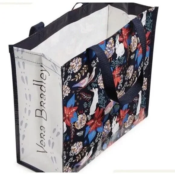 Vera Bradley Winter Forest Reusable Holiday Gift Market Tote Bag 12